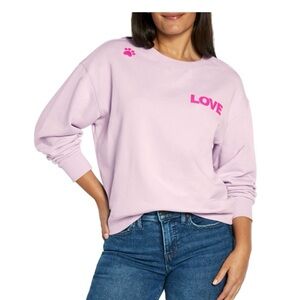 Wildfox Dogs Love Me Women’s Orchid Petal Sweatshirt Size XXL NWT